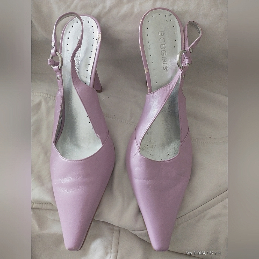 BCBG GIRLS Pink Lavender Slingback Heels